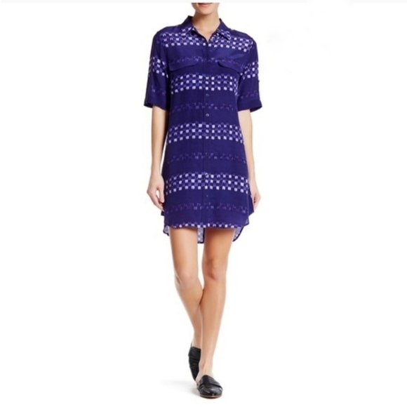 Equipment Ultramarine 100% Silk Shirt Dress - Picture 1 of 8